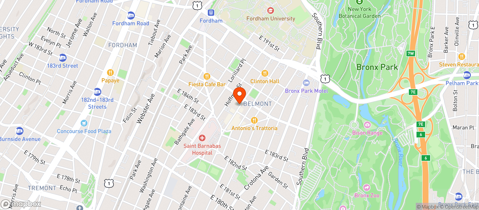 Map showing Modern Food Center
