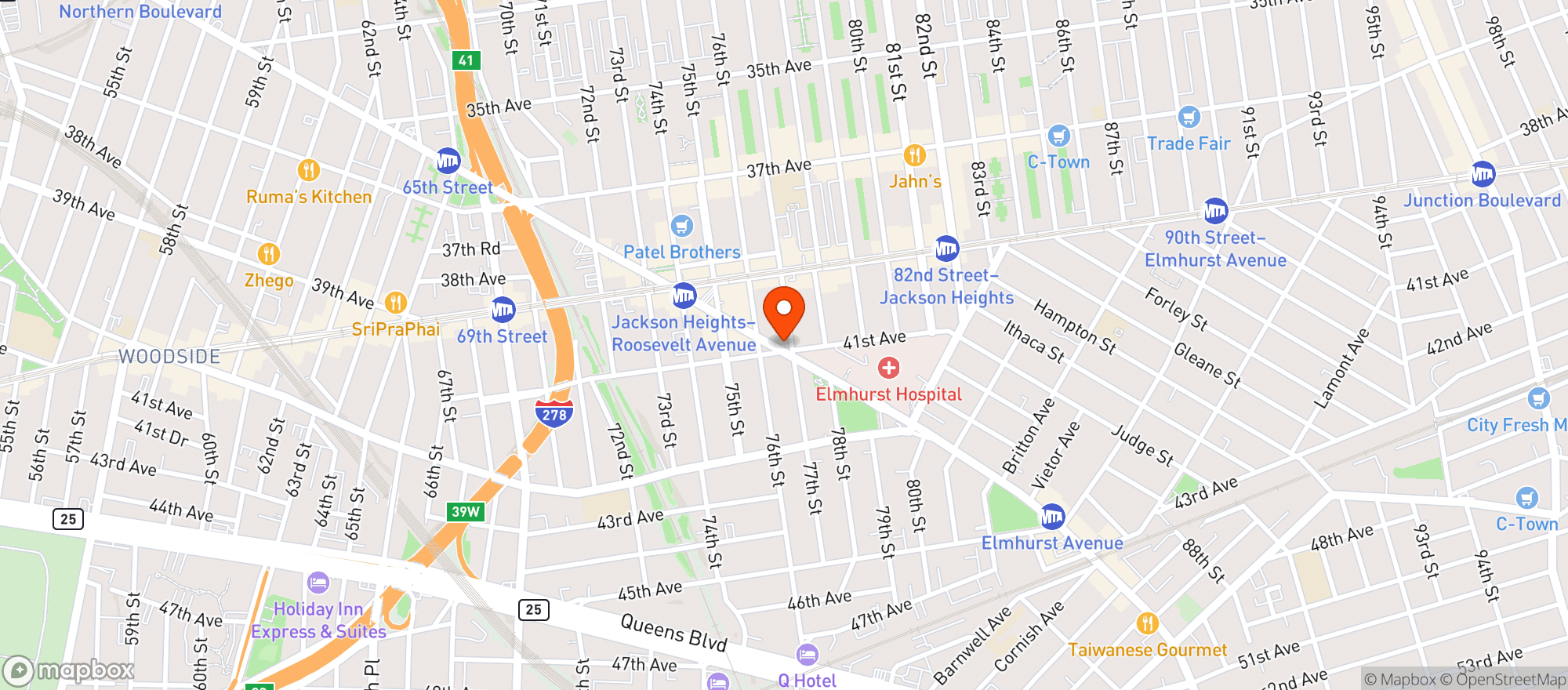 Map showing Corner 77 Broadway