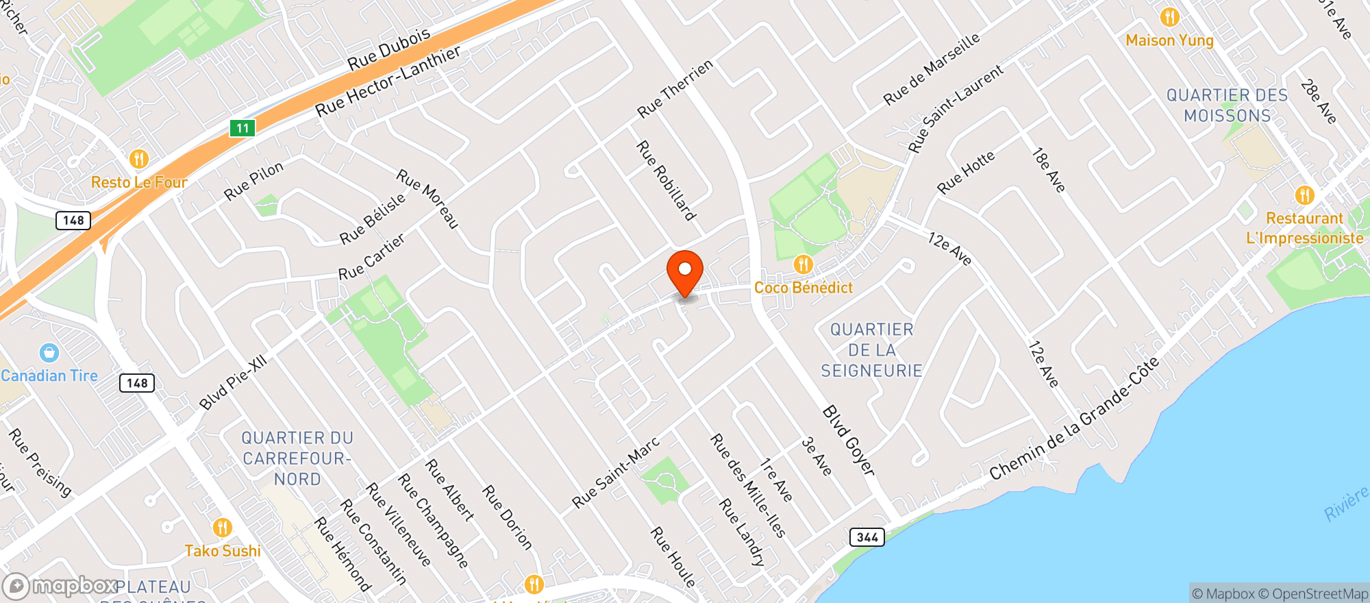 Map showing Depanneur 7 Jours