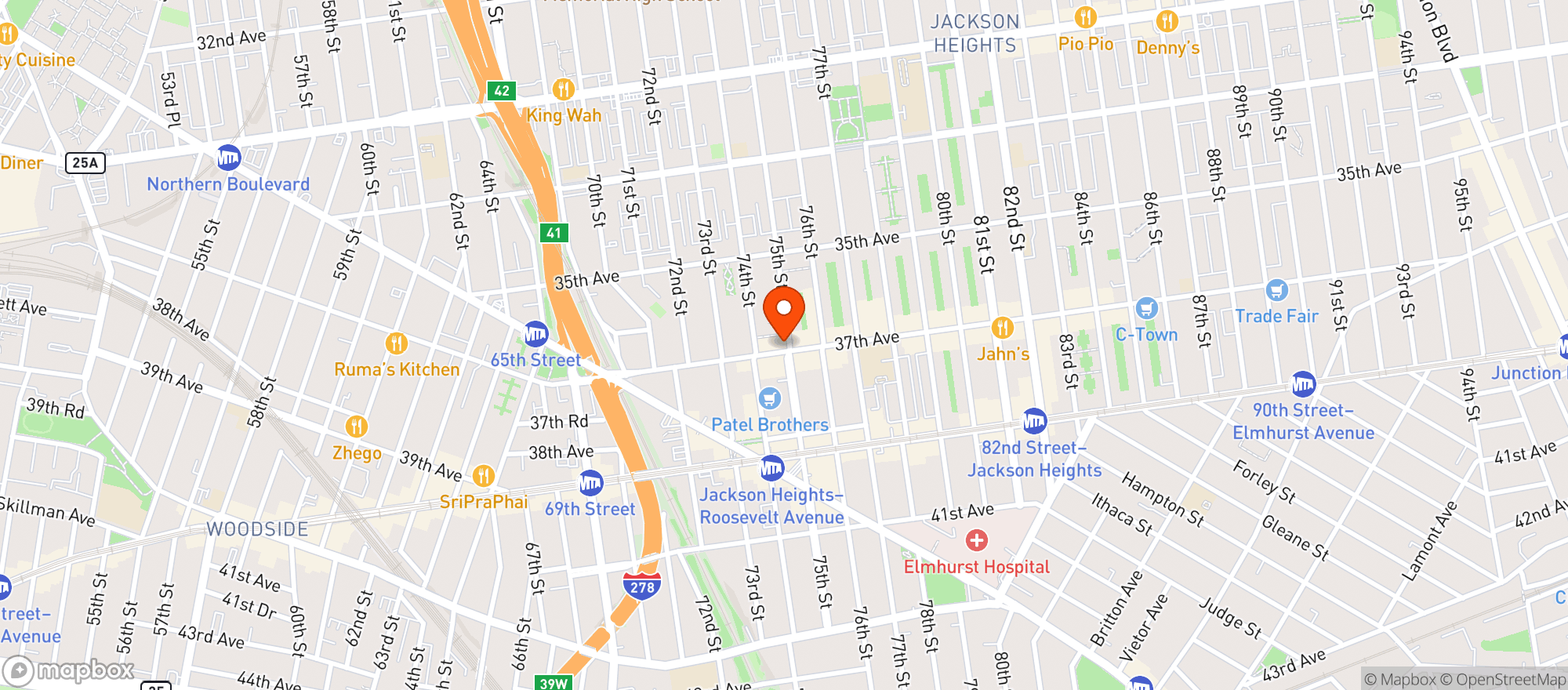 Map showing Romeos Italian Ristorante