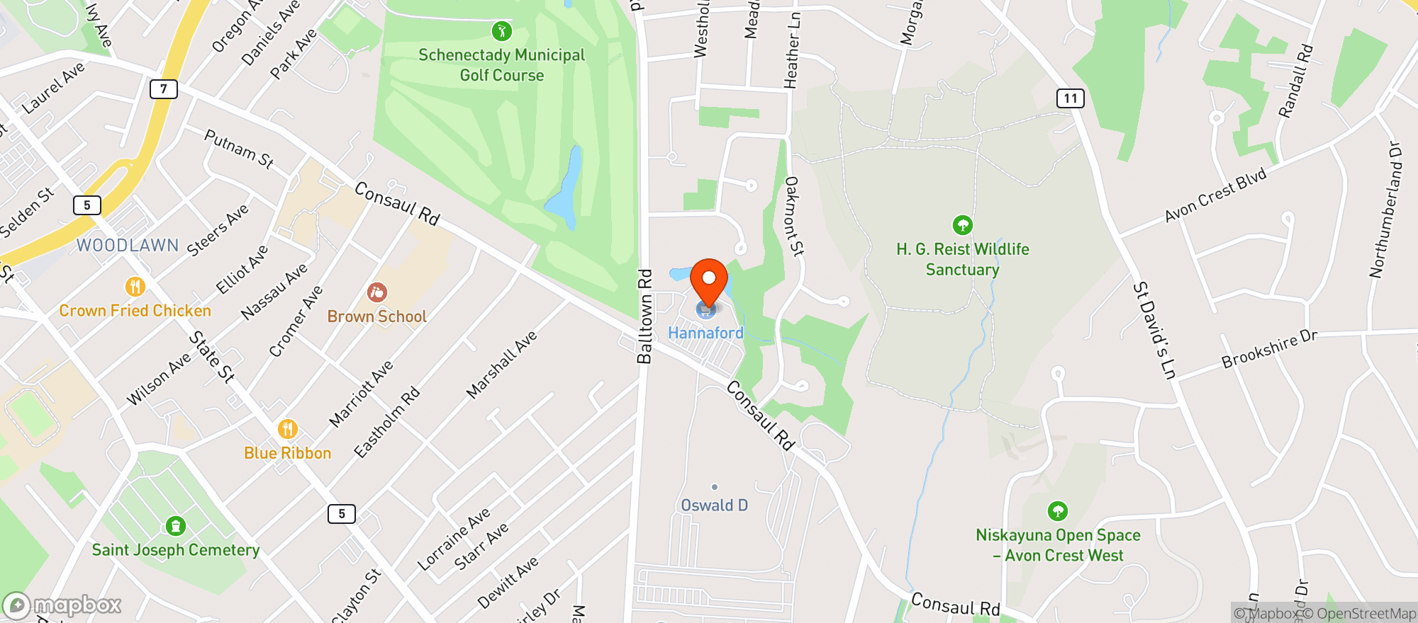 Map showing Hannaford