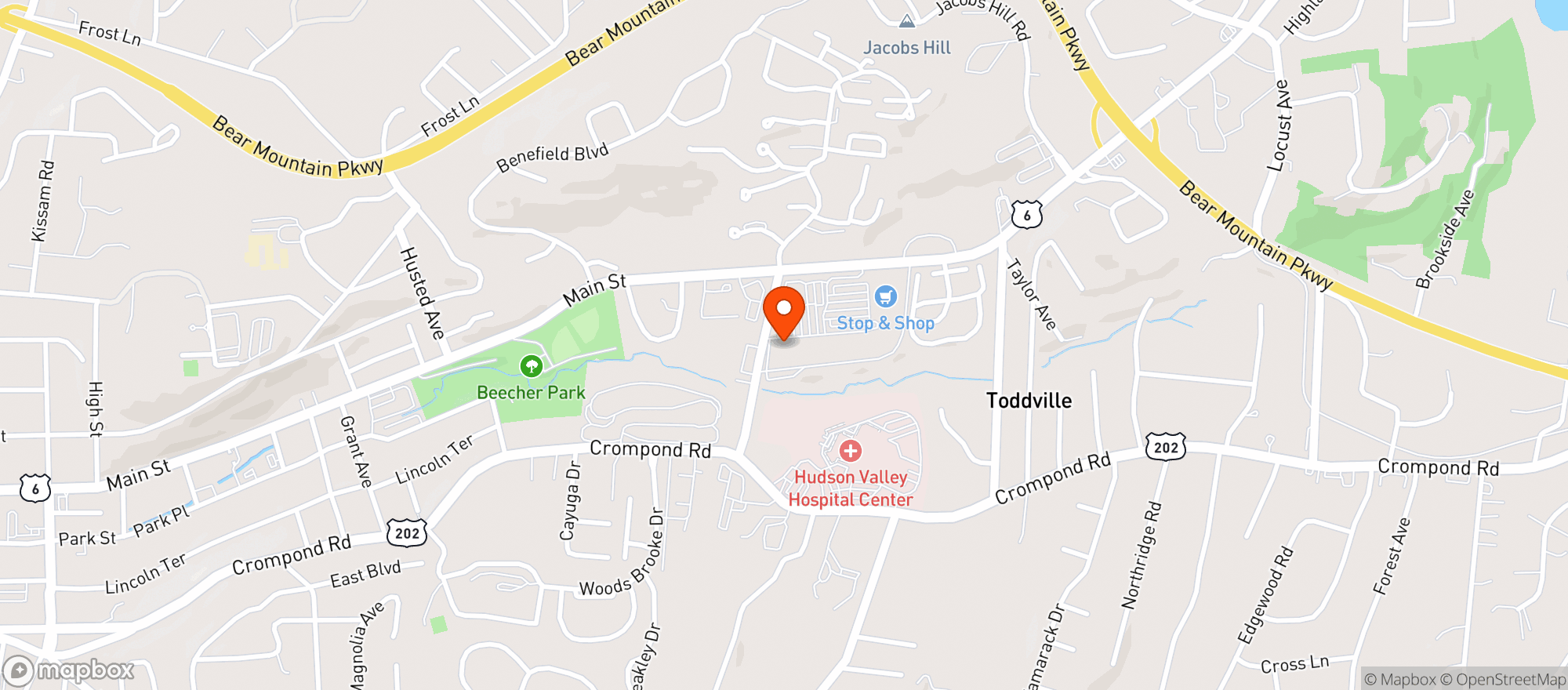 Map showing Stop & Shop (1831 Main St)