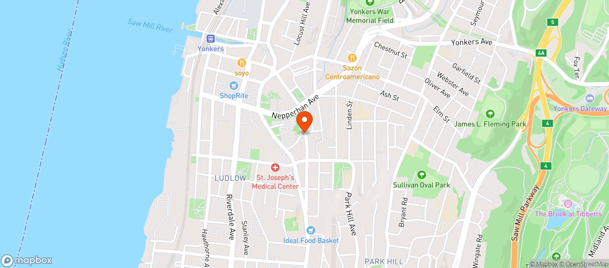 Map showing Tequilas Restaurant Bar