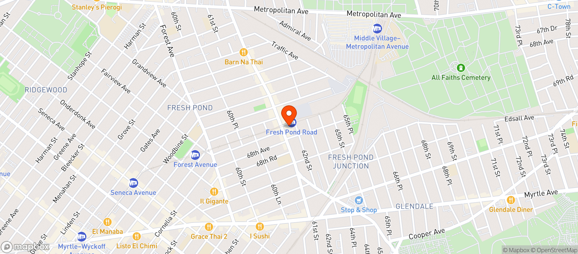Map showing Met Fresh Of Ridgewood