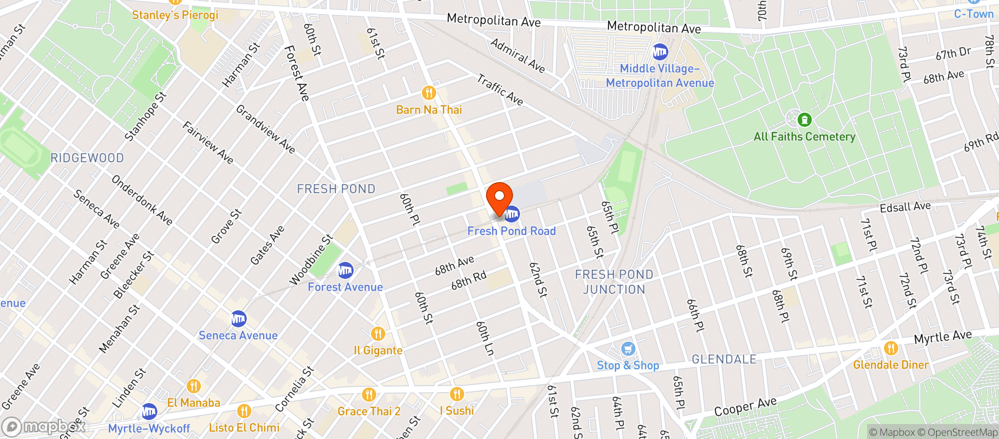 Map showing 66-99 Fresh Pond Rd