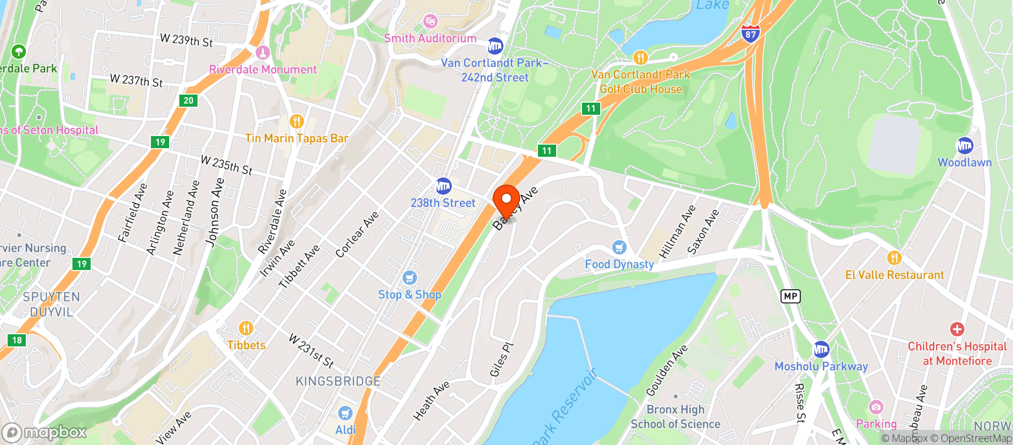 Map showing Tilila Bar & Grill