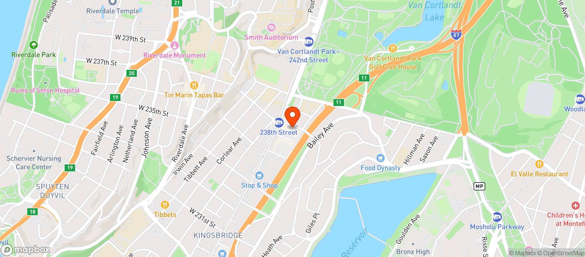 Map showing Bronx Alehouse