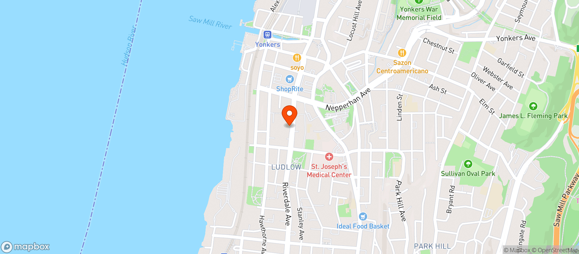 Map showing J F A Meat Market & Deli