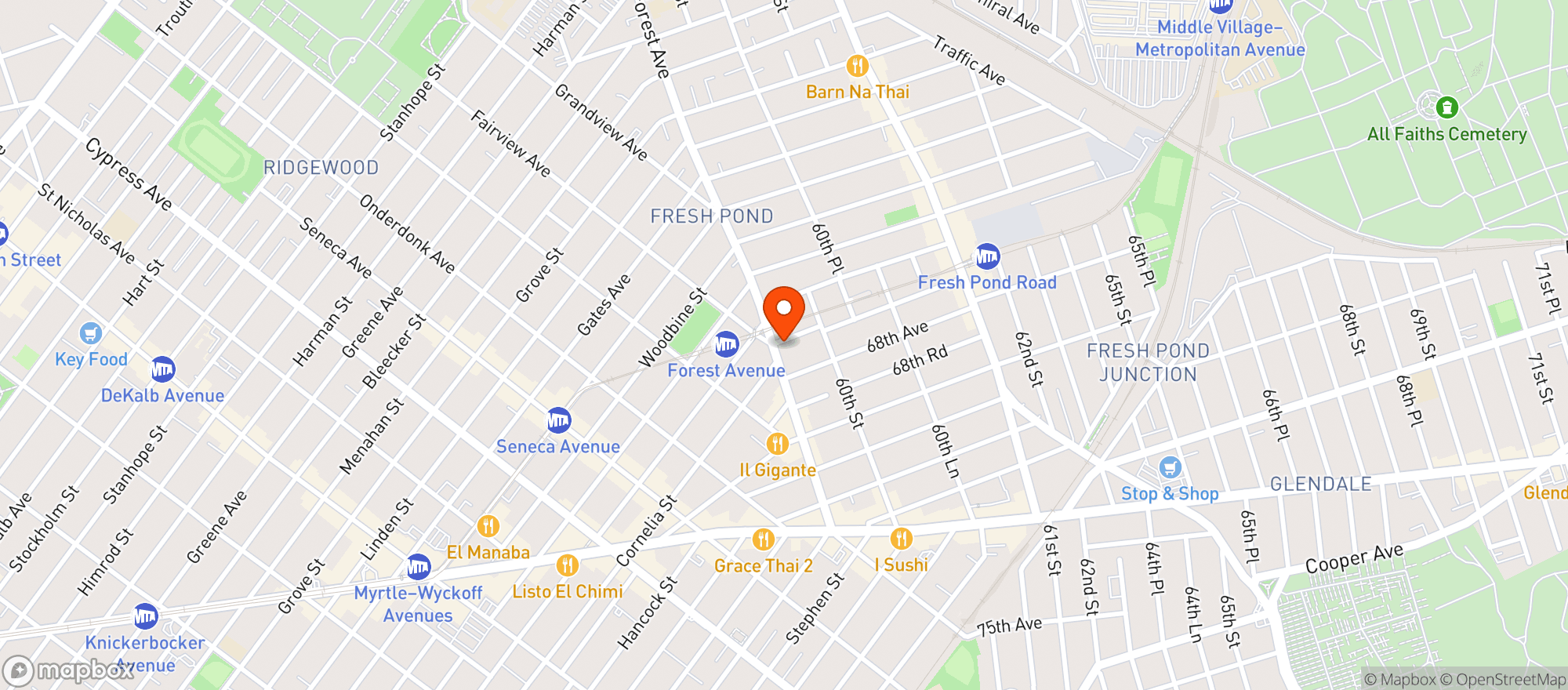 Map showing 67 FOREST DELI