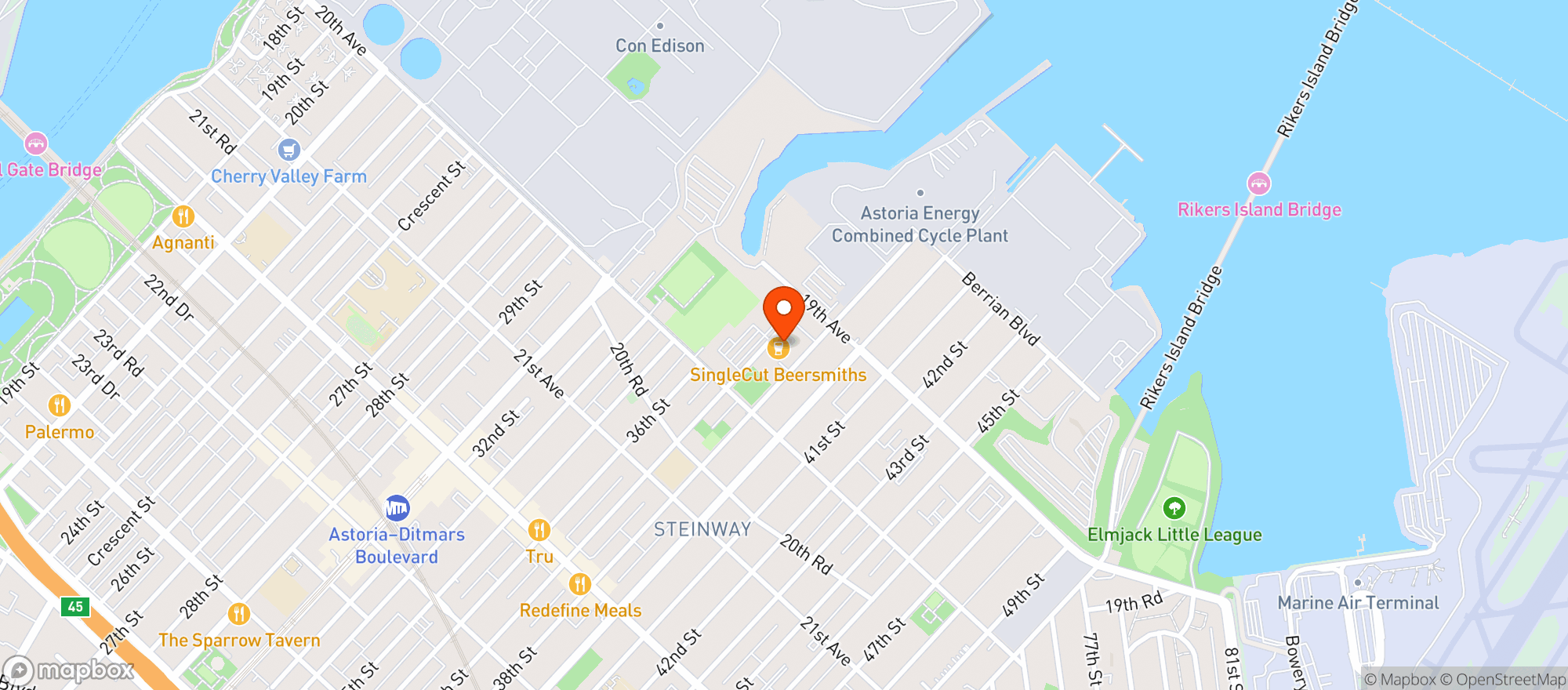 Map showing Singlecut Beersmiths Taproom