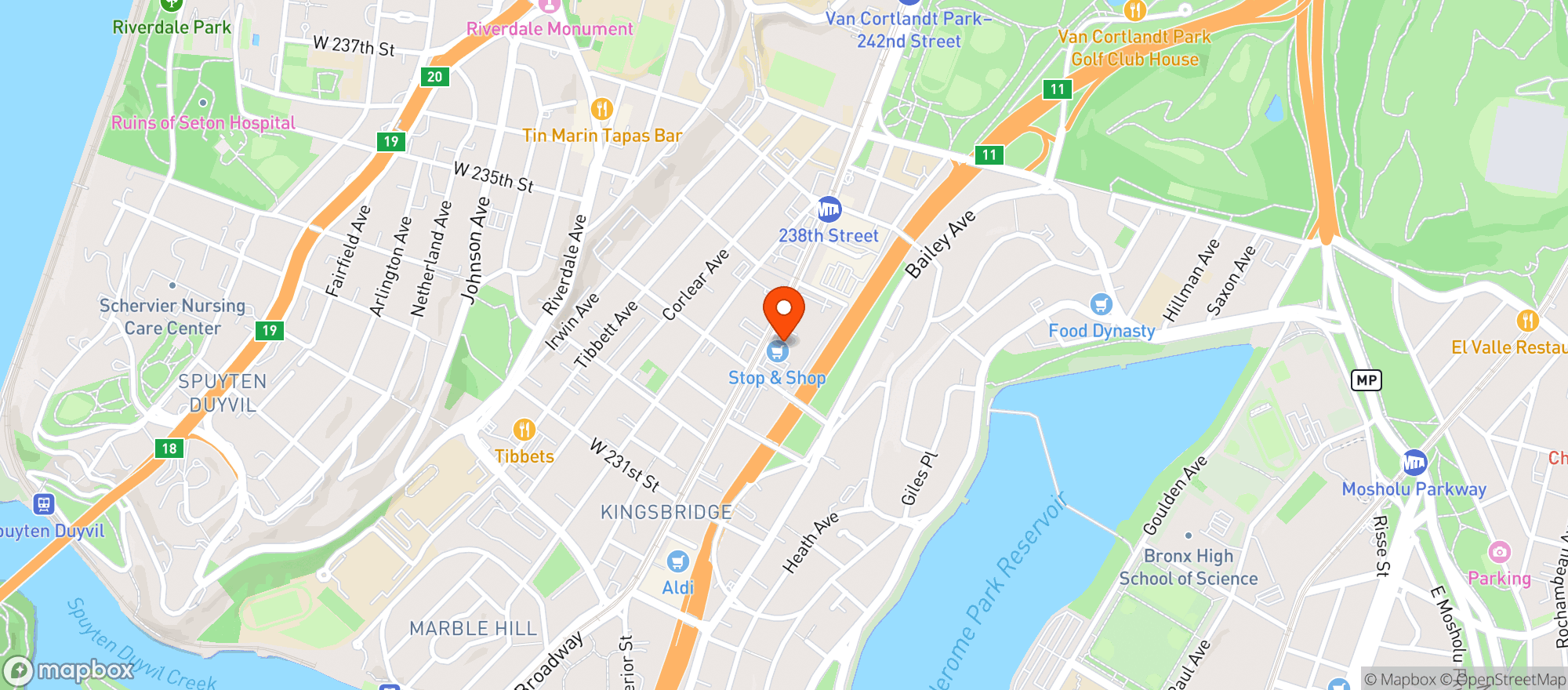 Map showing Stop & Shop