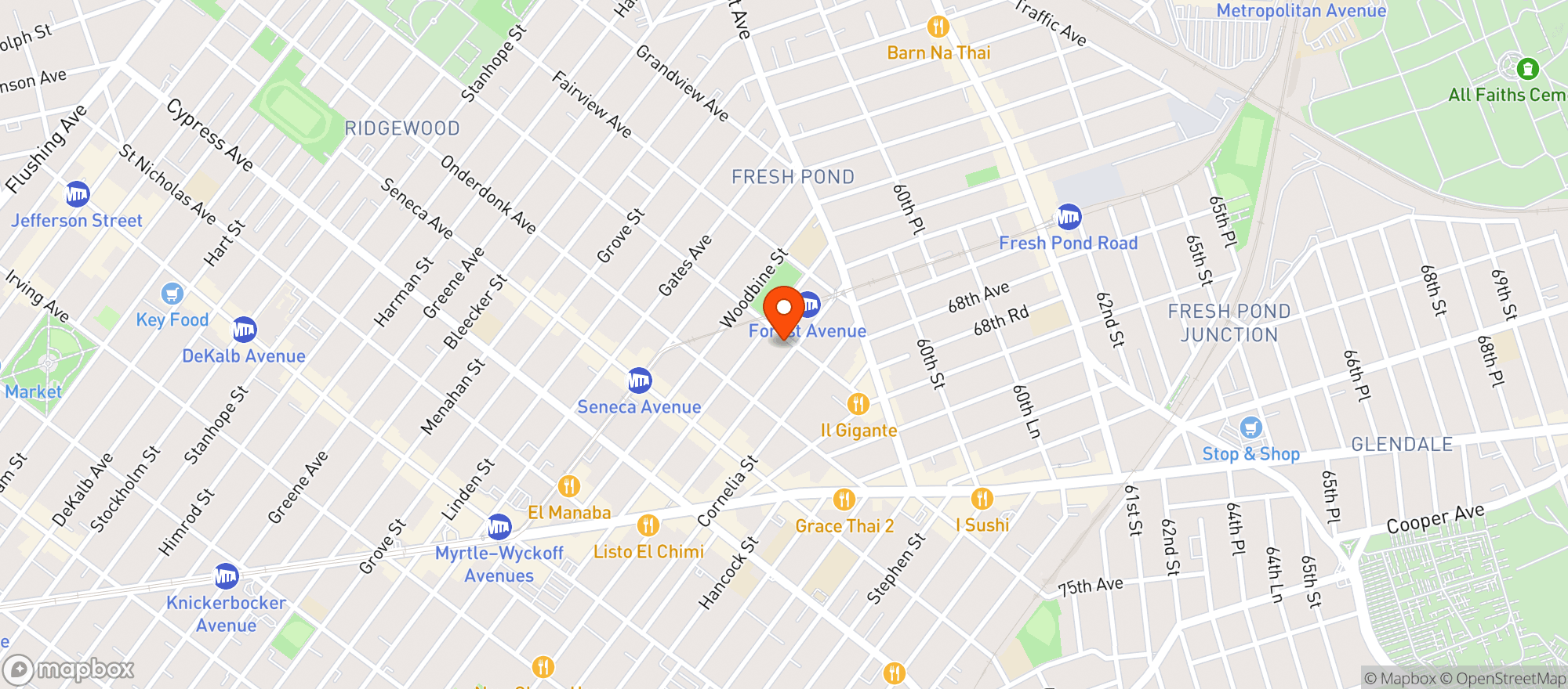 Map showing Topos Bookstore