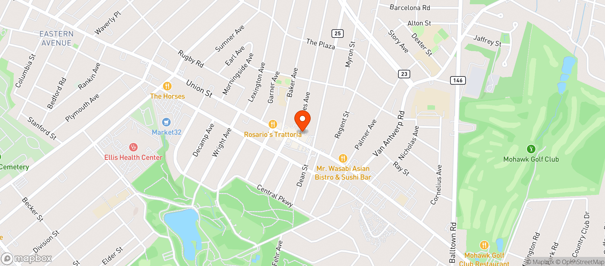 Map showing City Squire