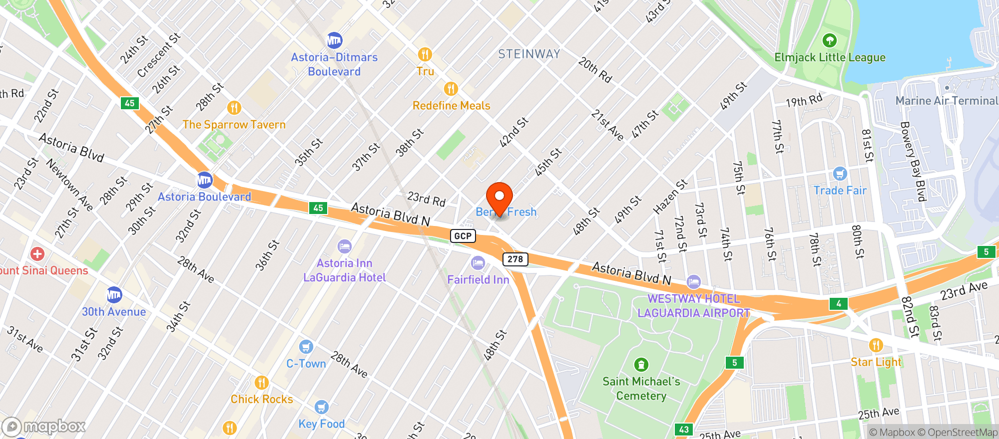 Map showing Murphy's Sports Bar