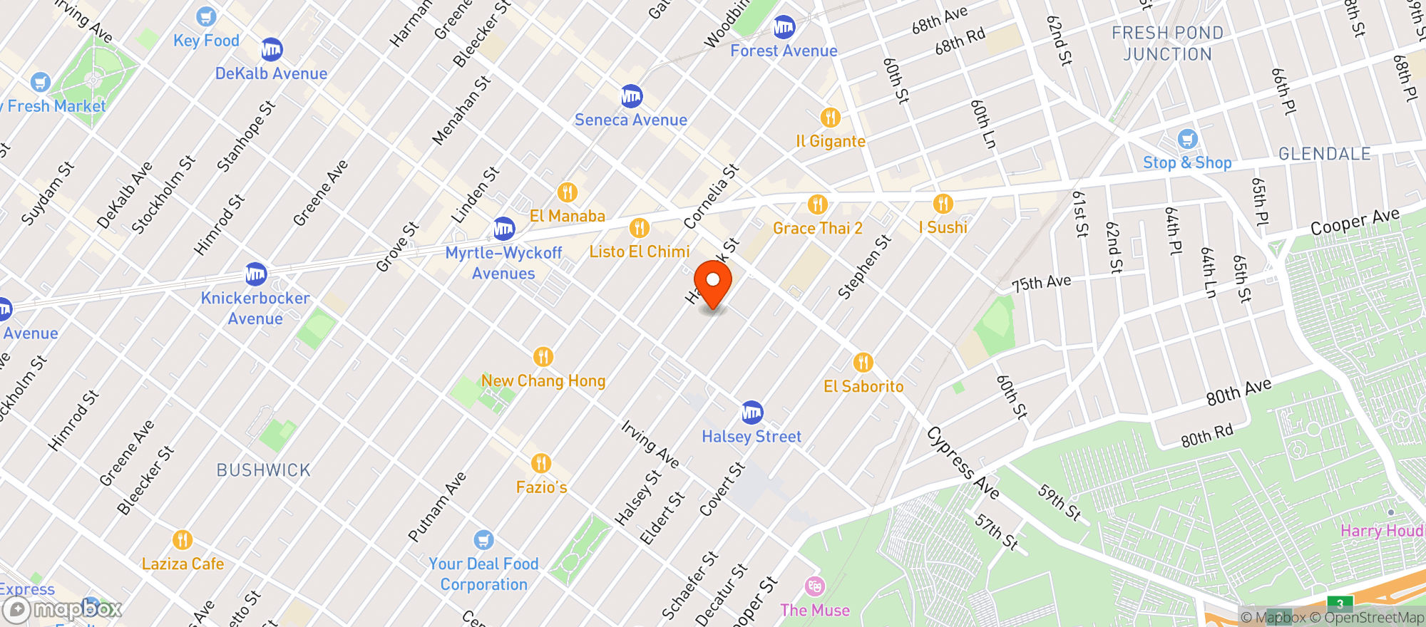 Map showing TV Eye