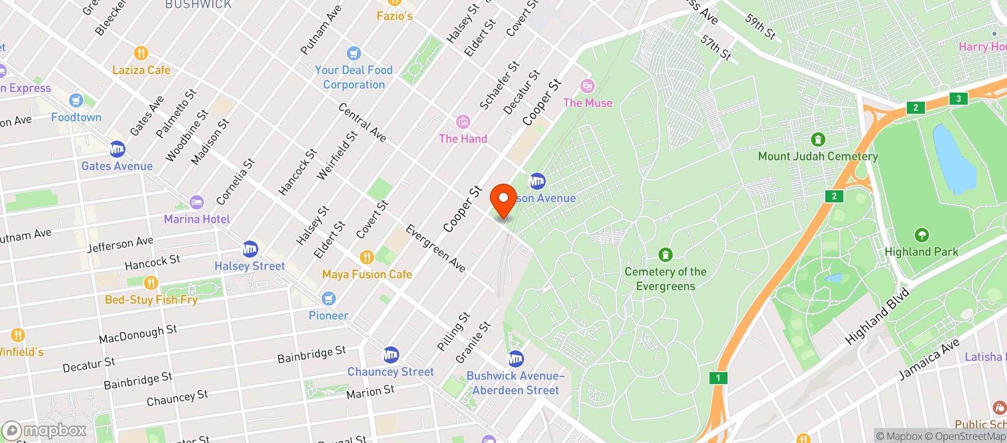 Map showing 675 Central Ave (Both)