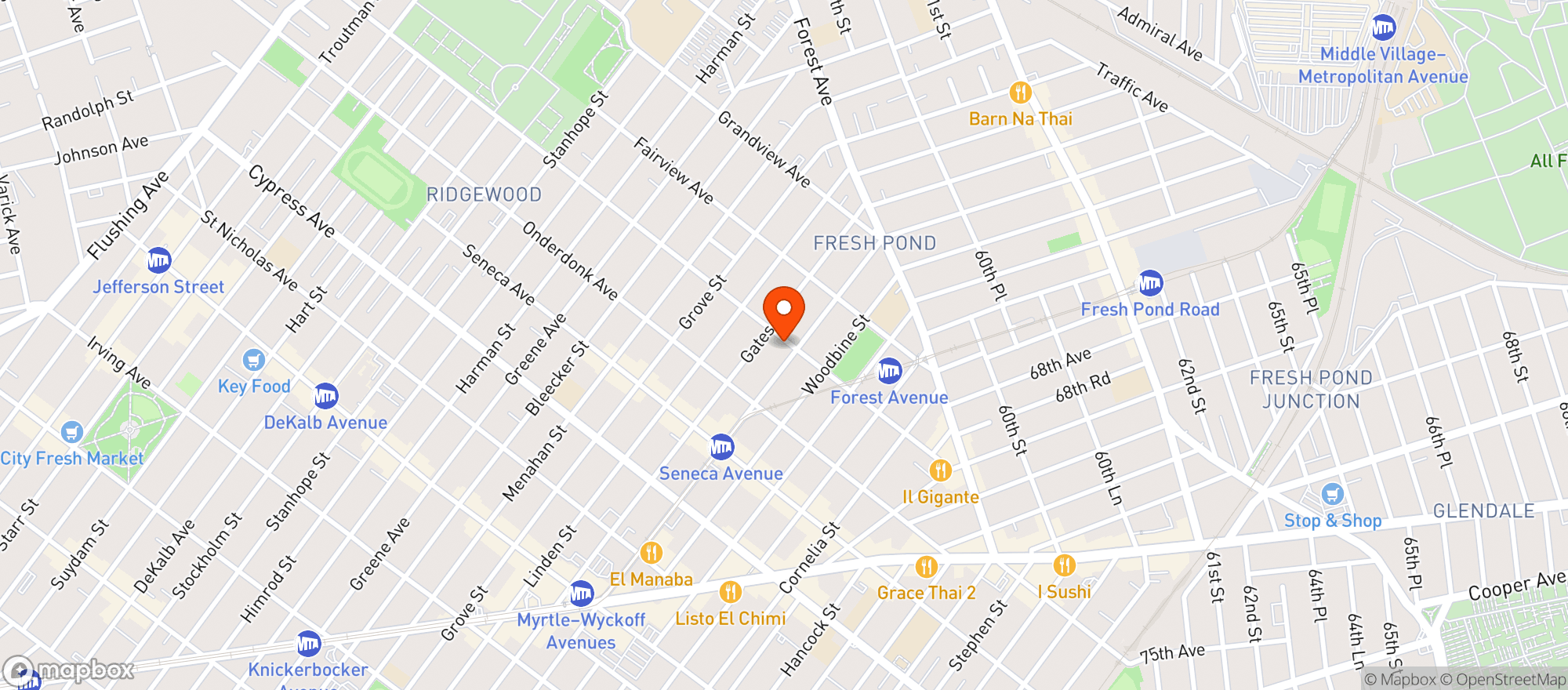 Map showing Decades Pizza