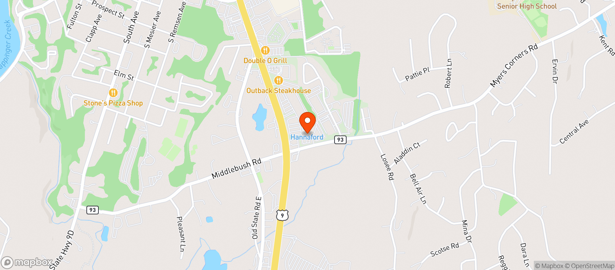 Map showing Hannaford (Wappingers Falls)