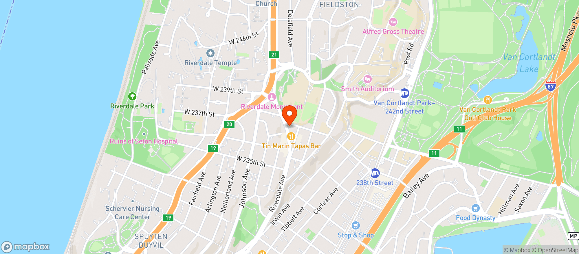 Map showing Riverdale Convenience And Smoke Shop