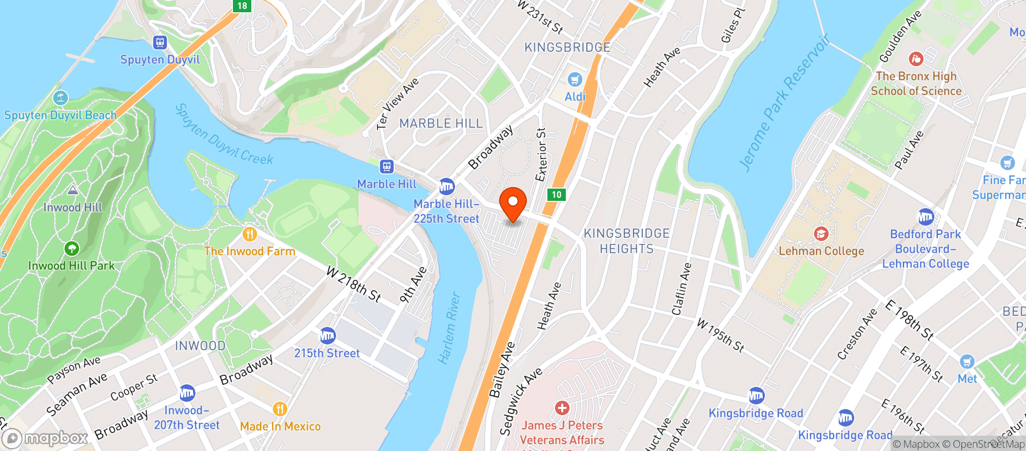 Map showing Target - Bronx Riverdale