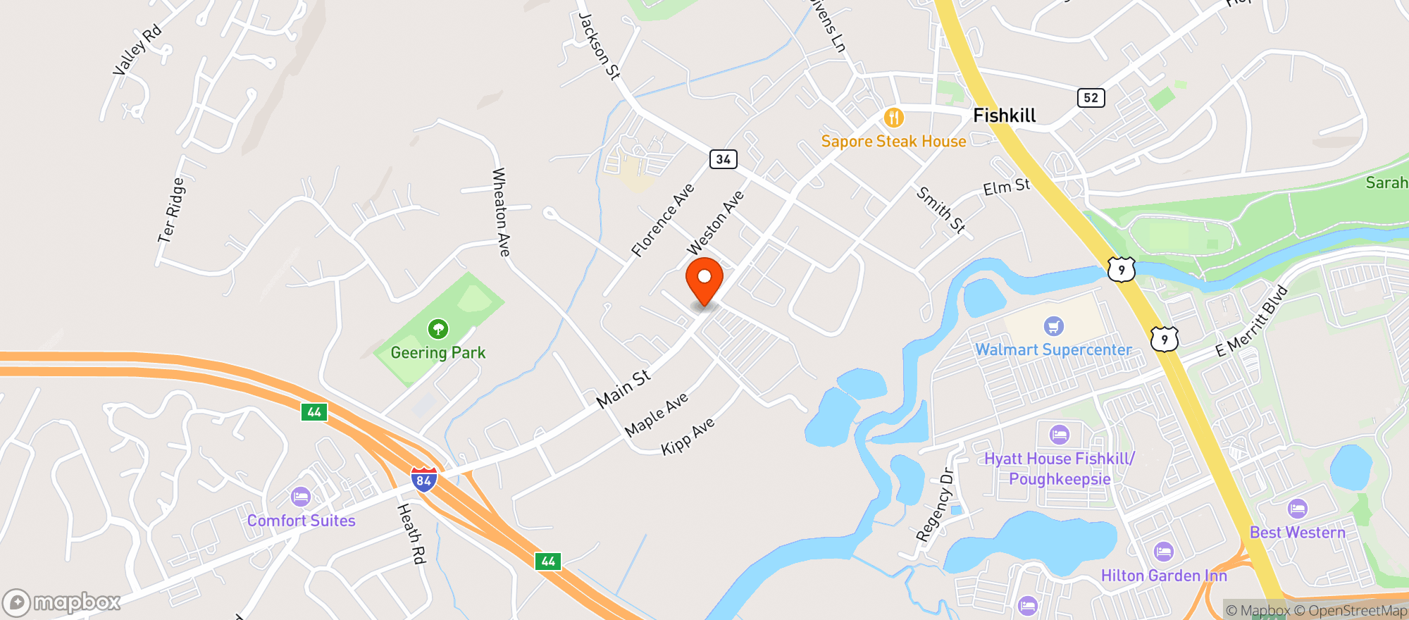 Map showing FISHKILL BEER AND SODA