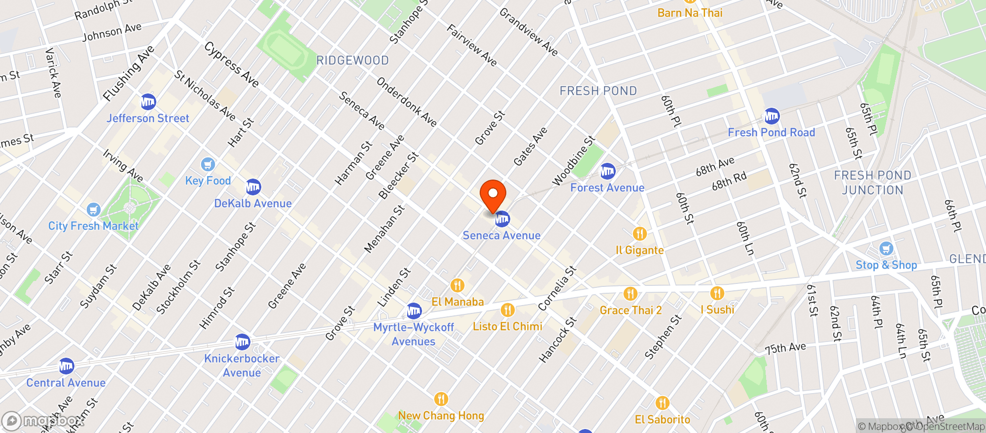Map showing Seneca Deli