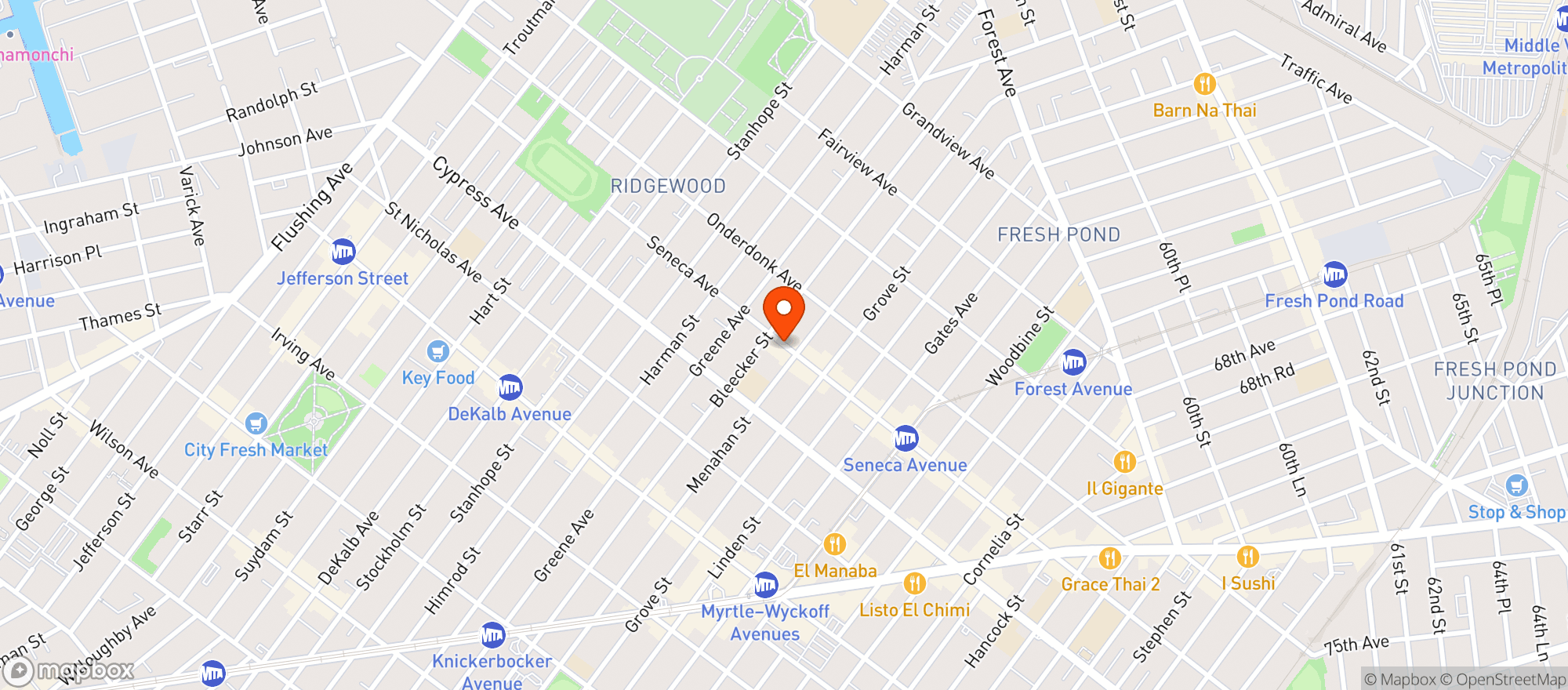 Map showing Milo's Yard