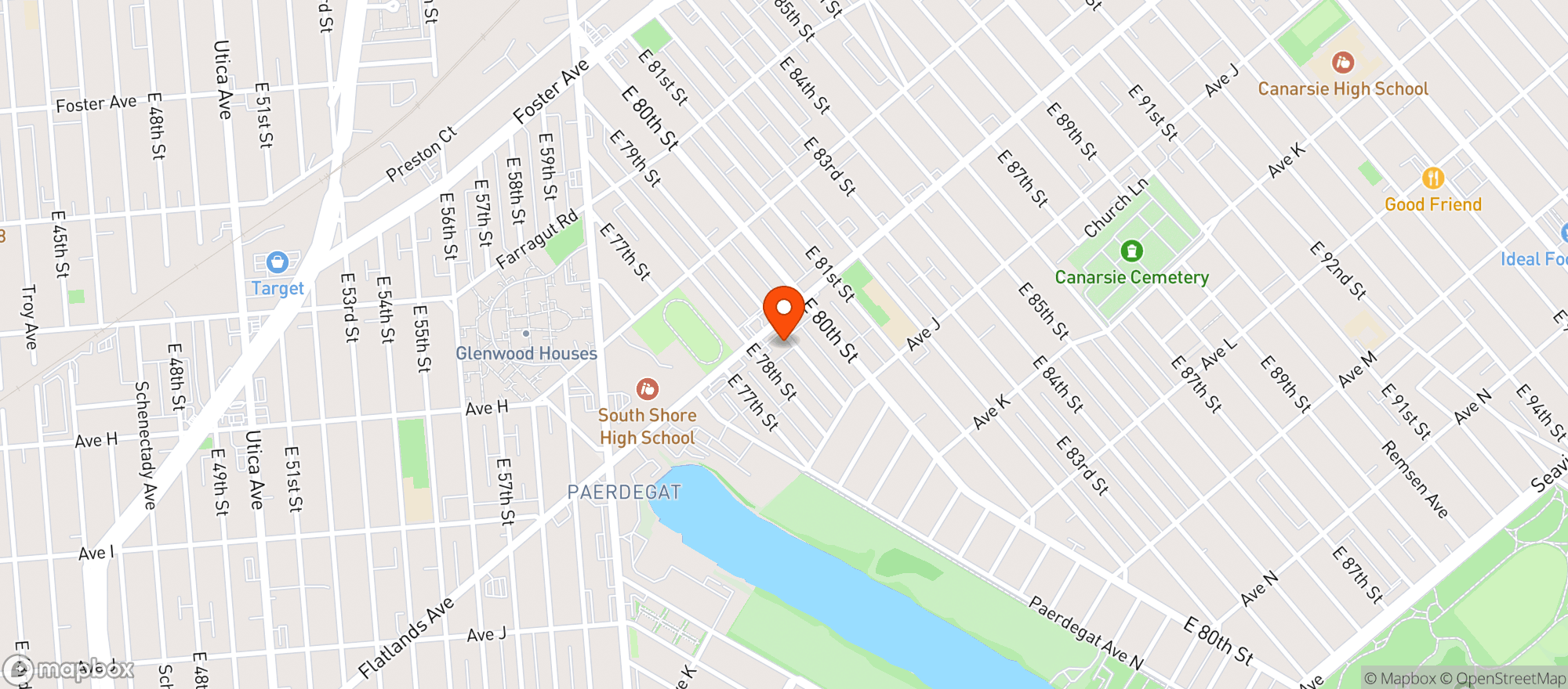 Map showing CTown supermarket