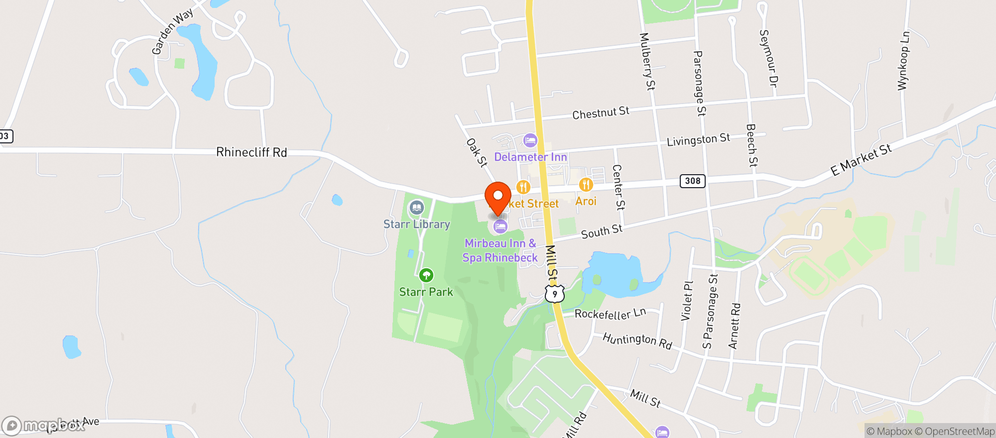 Map showing Mirbeau Inn And Spa