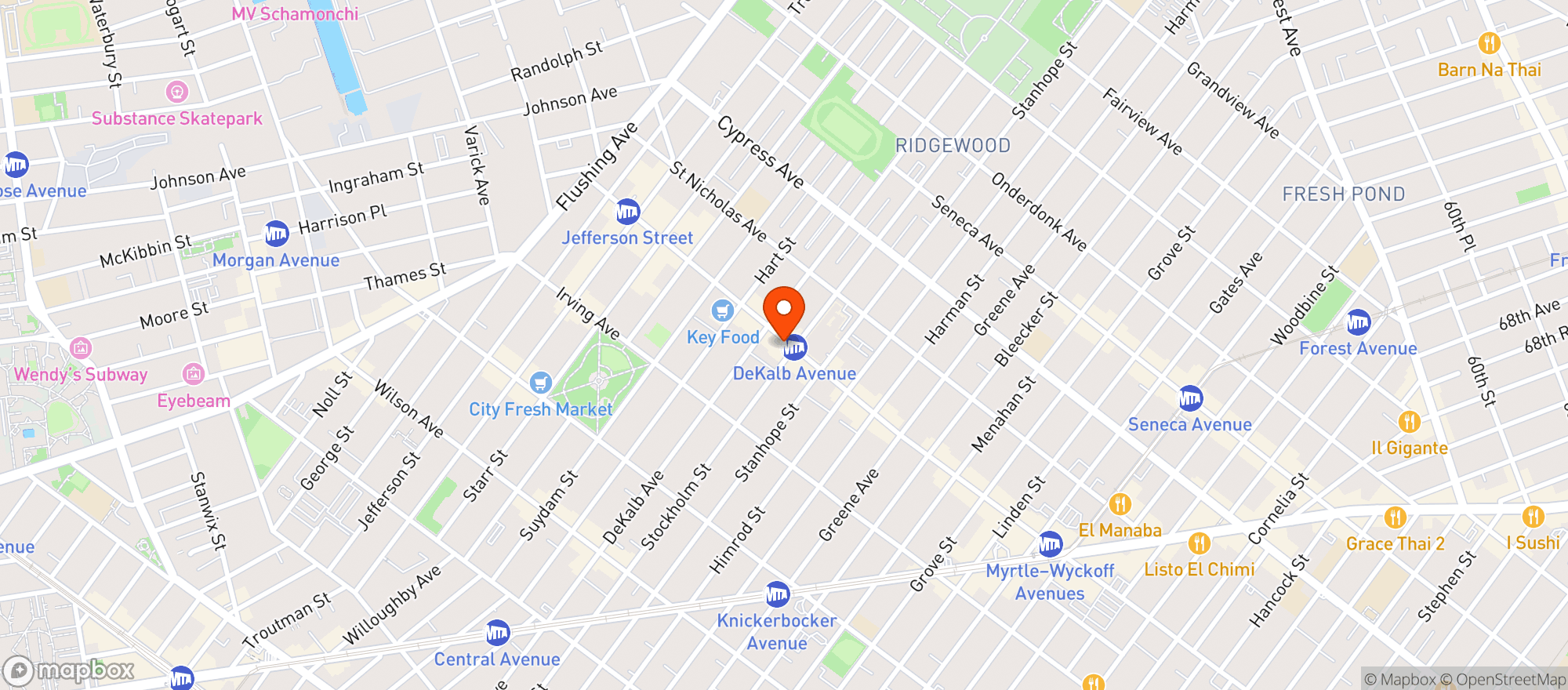 Map showing Abe's Pagoda Bar