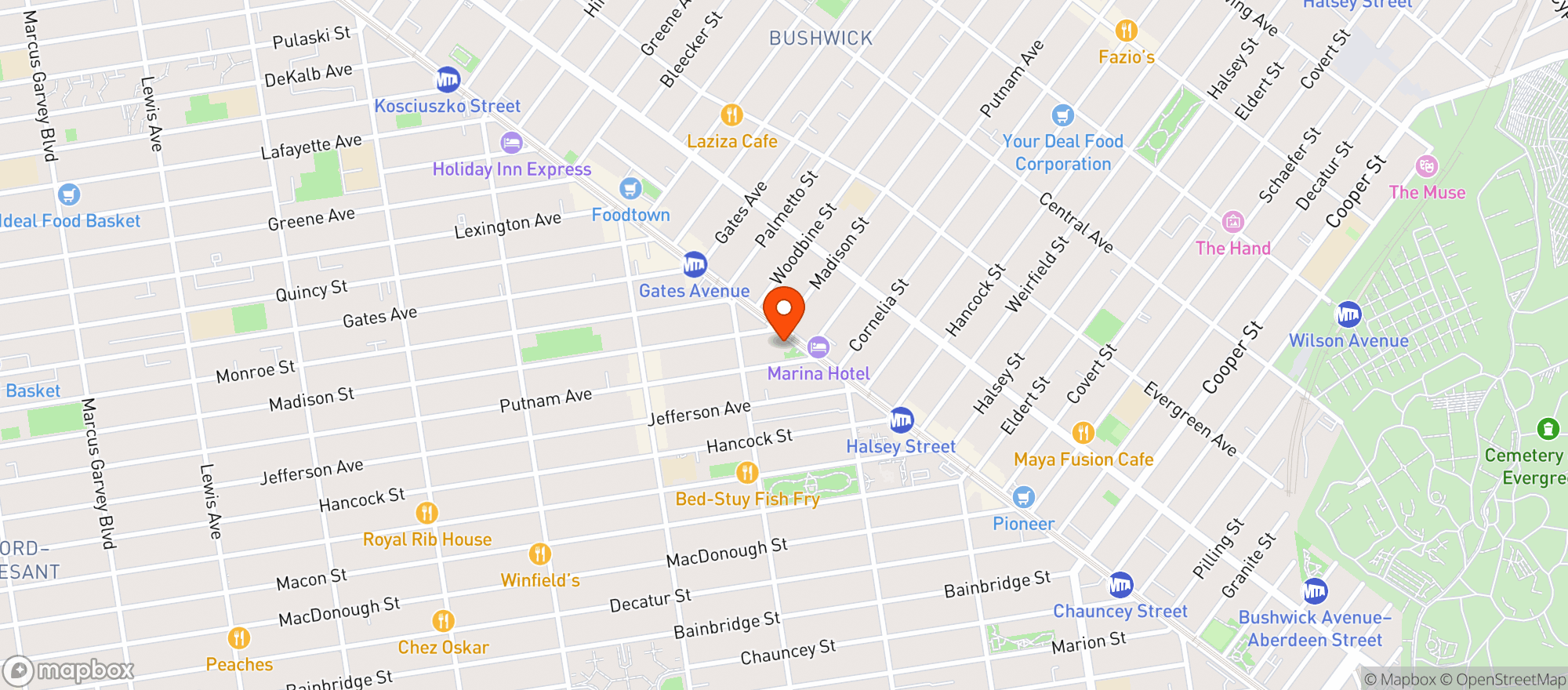 Map showing Organic Fresh Market