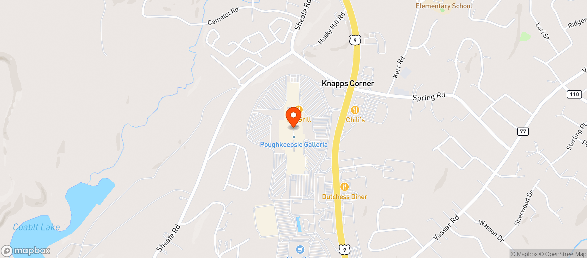 Map showing Target - Poughkeepsie