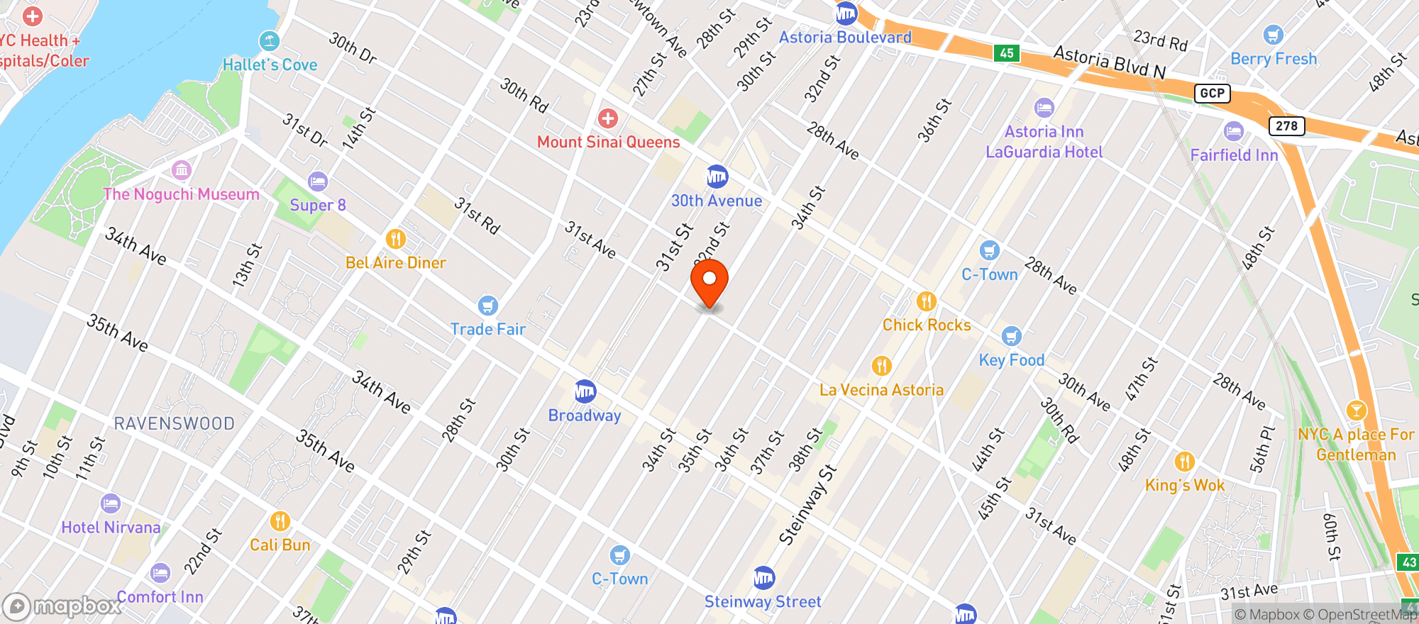Map showing Mom's Kitchen & Bar