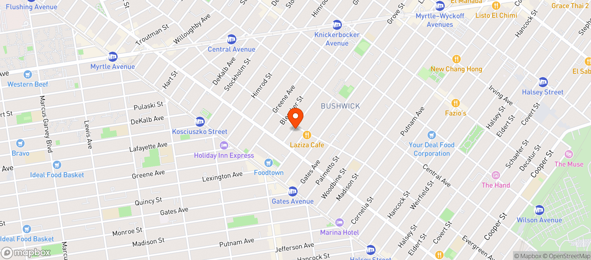 Map showing Laziza Deli