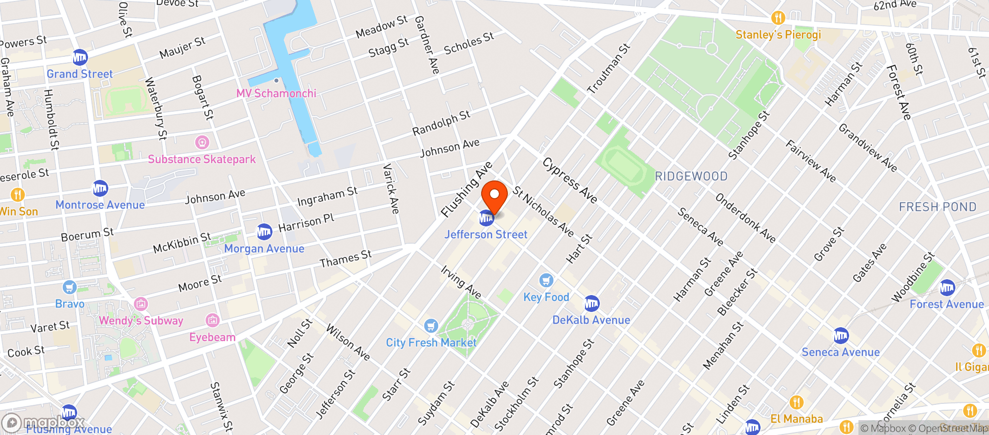 Map showing Dive Bar Bk