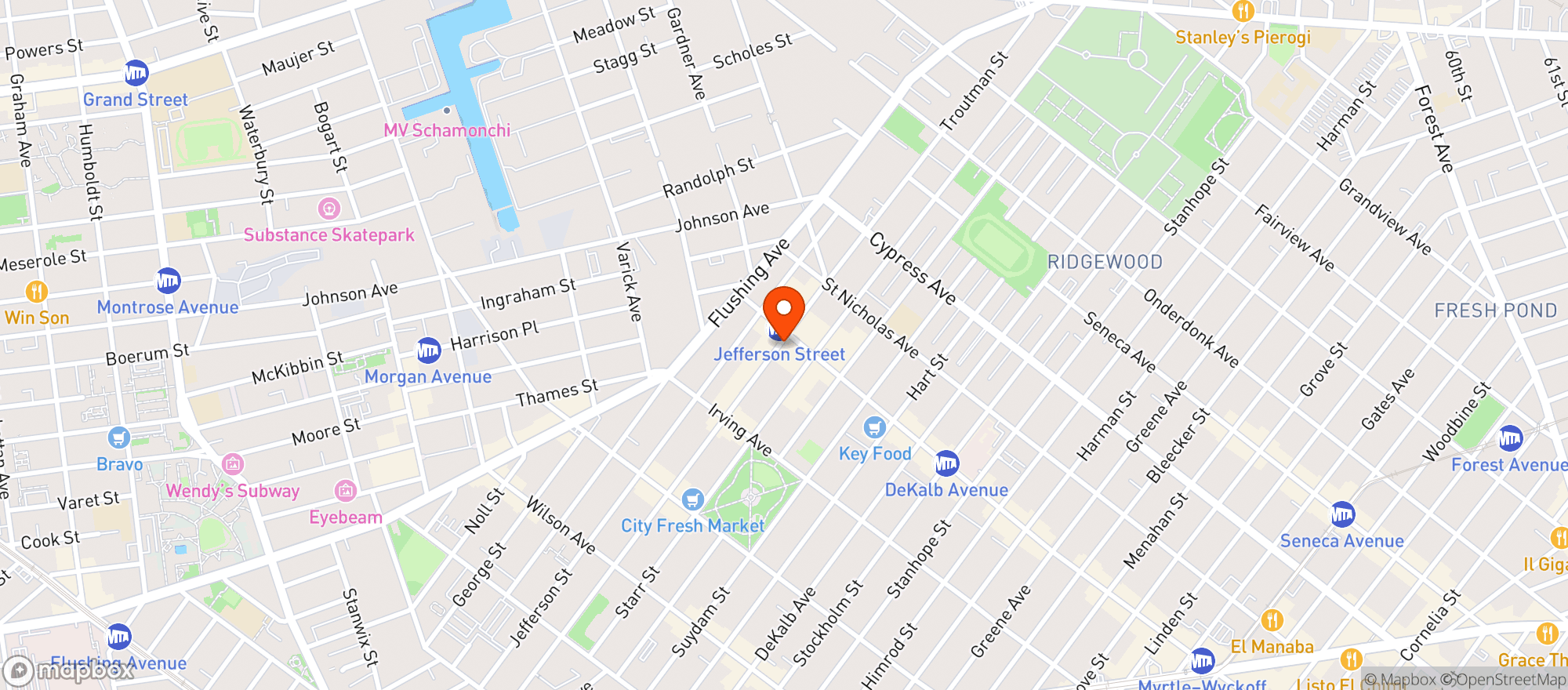 Map showing Juke Bar