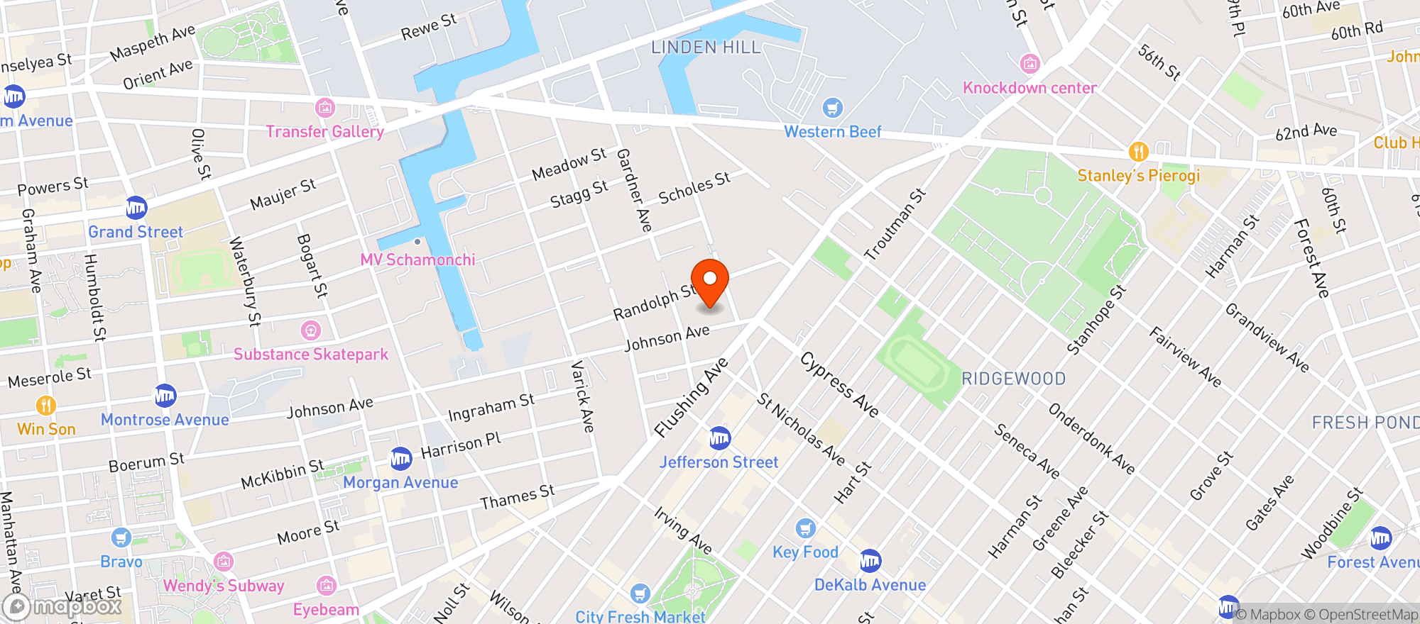 Map showing Elsewhere Rooftop
