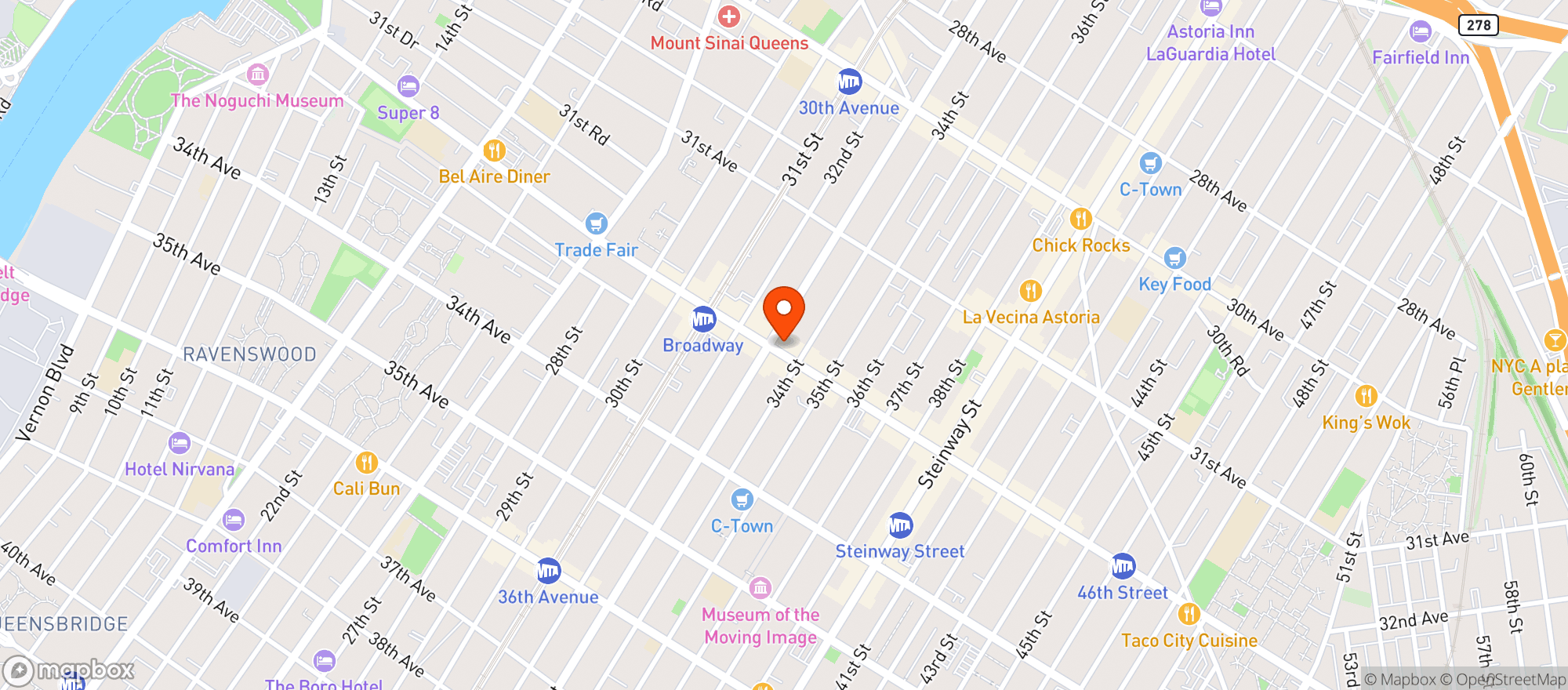 Map showing Rosalie's Bar