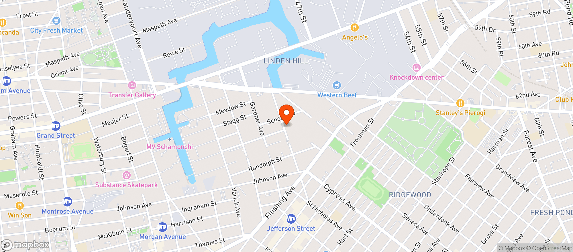 Map showing Scott Avenue Associates