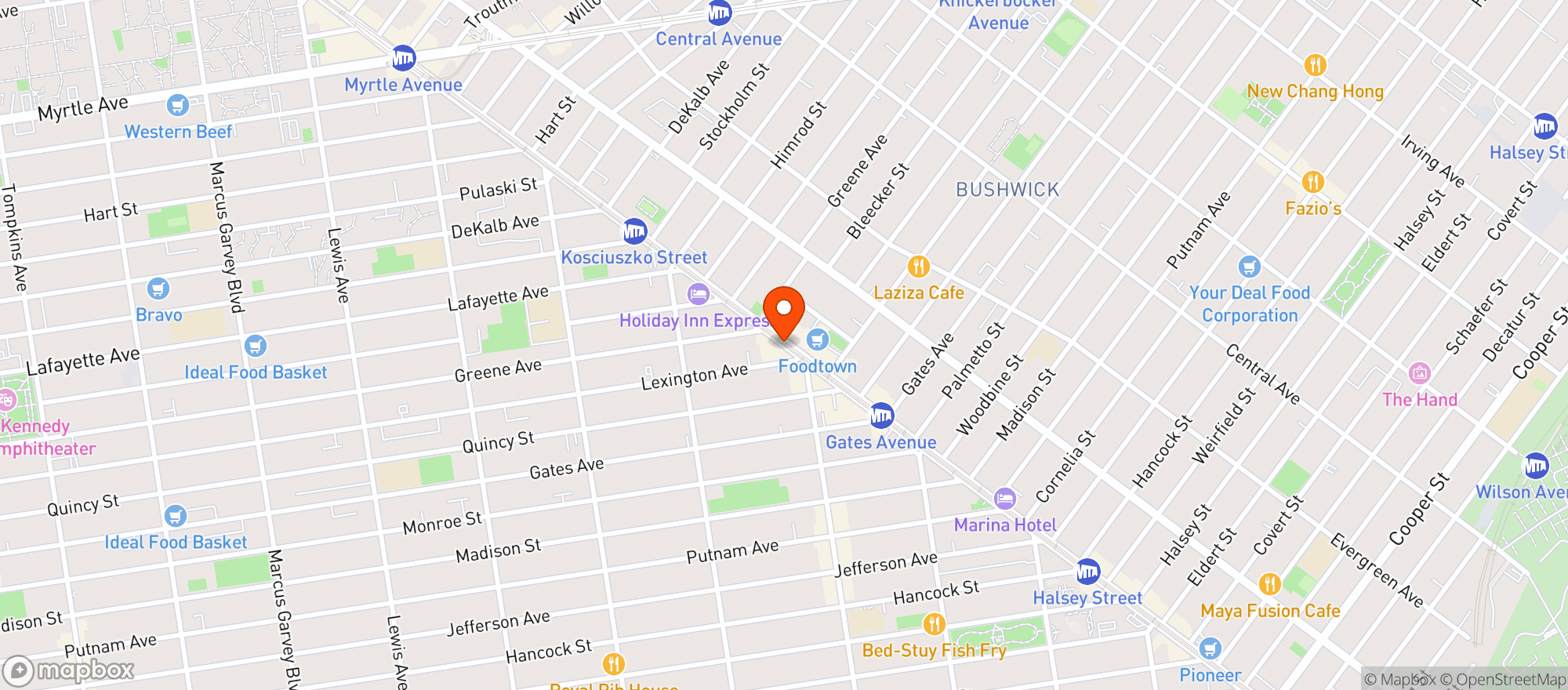Map showing The Broadway