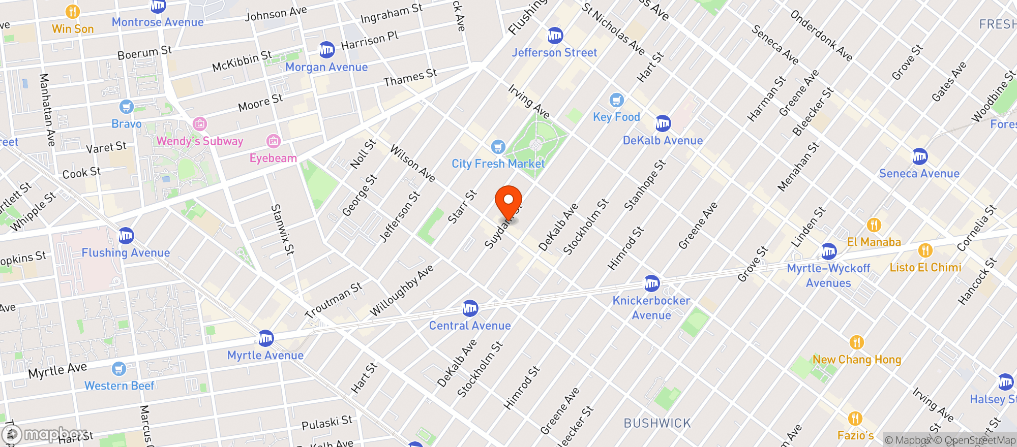 Map showing M&A Deli