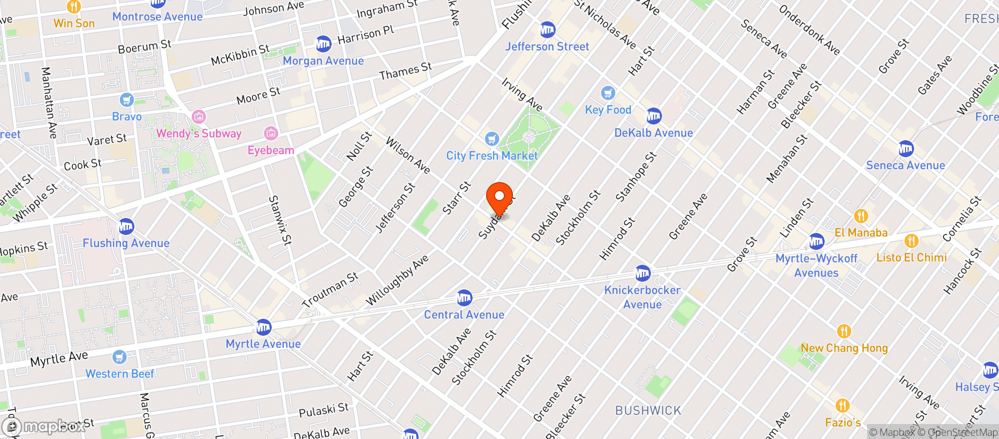 Map showing M&A Deli Grocery