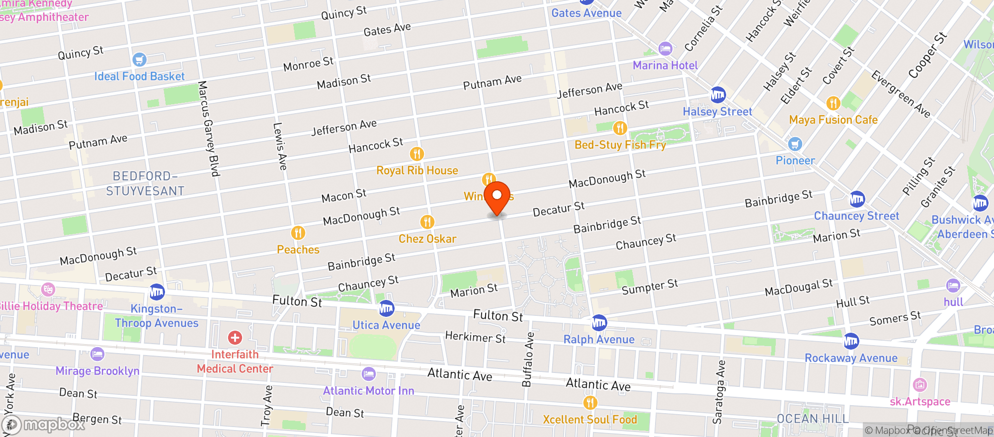 Map showing Del Deli