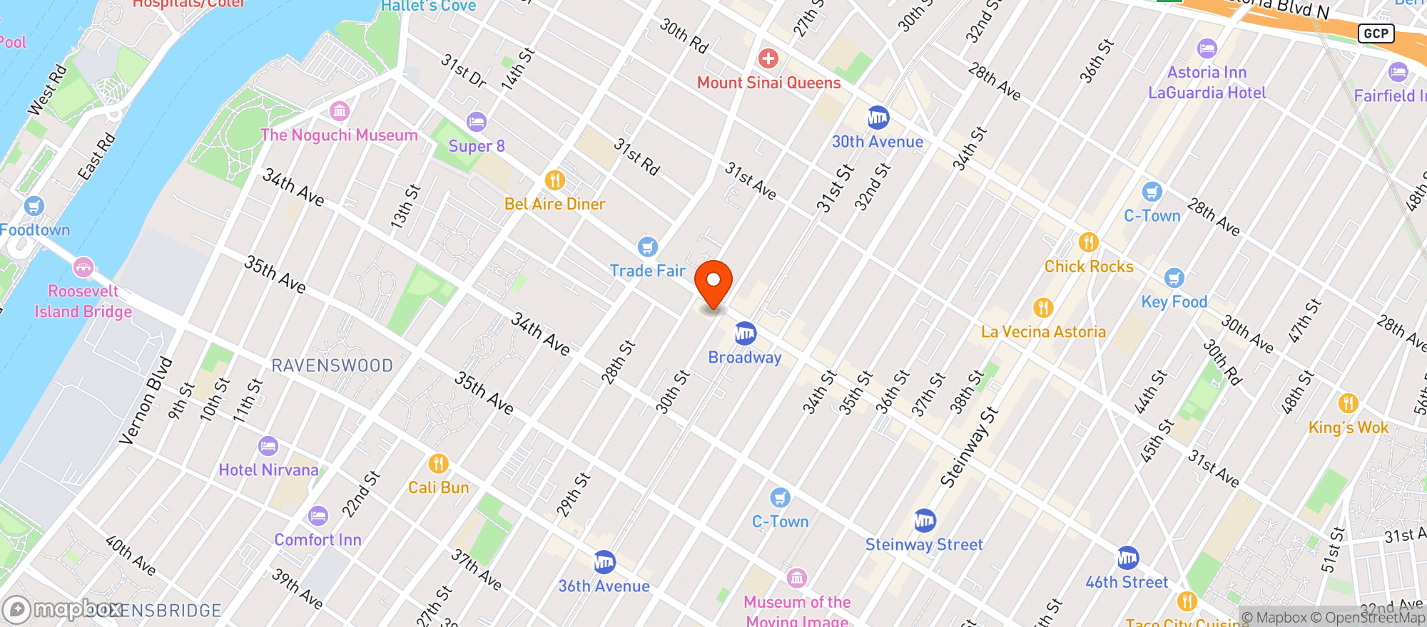 Map showing The Food Emporium (Astoria)