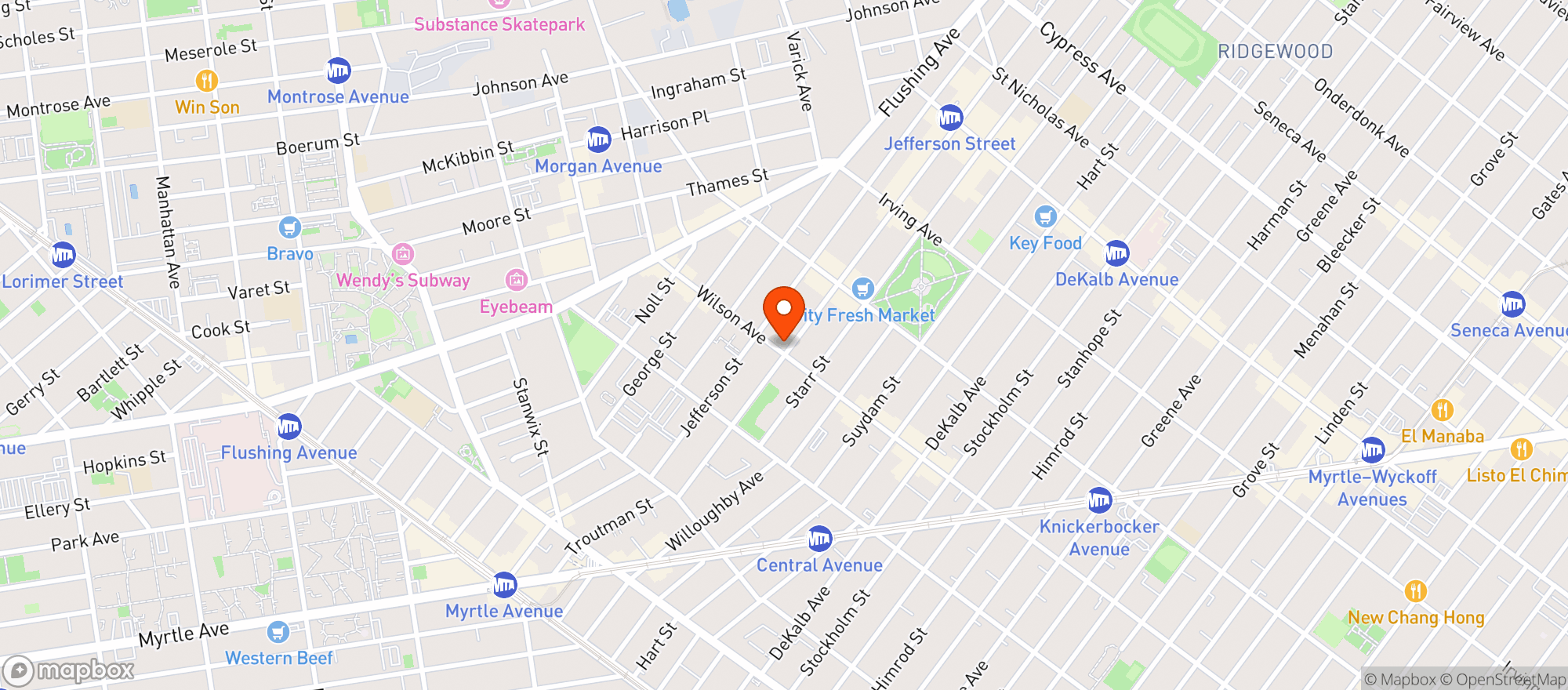 Map showing NATURAL MARKET WILSON