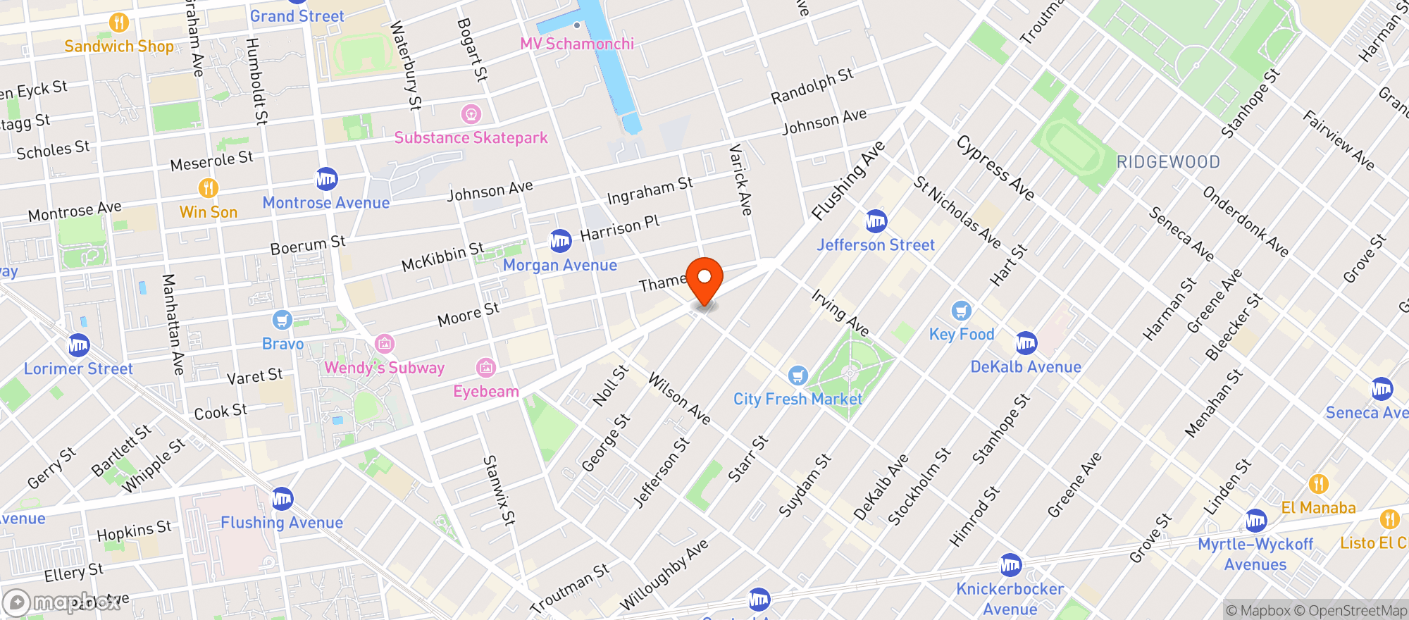 Map showing Crossroads Cafe