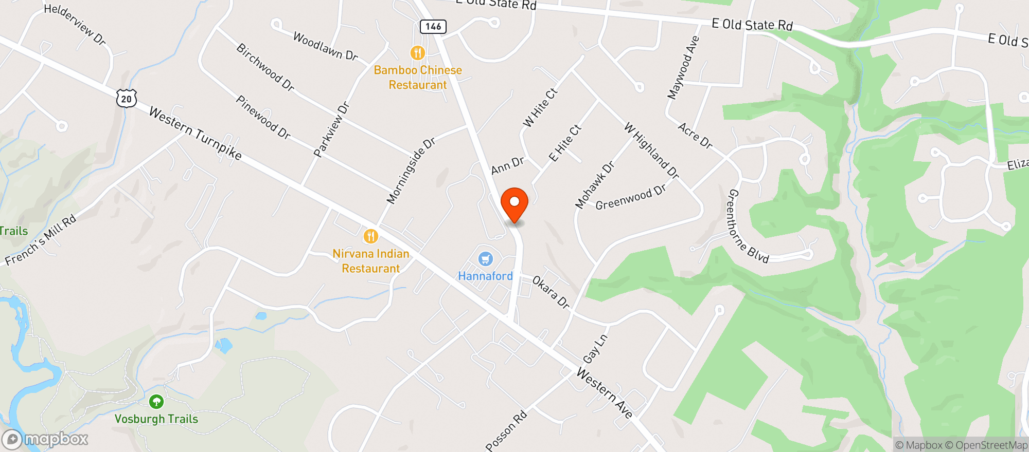 Map showing Albany Beverage