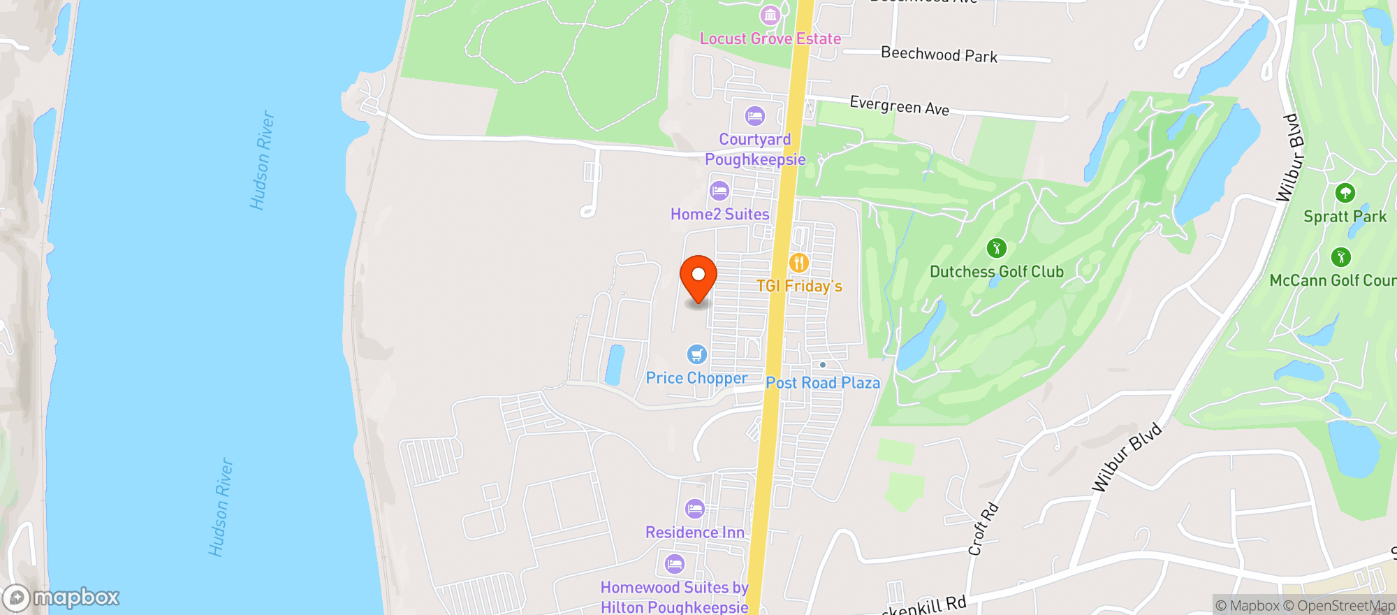 Map showing Hudson Plaza Wine & Spirits