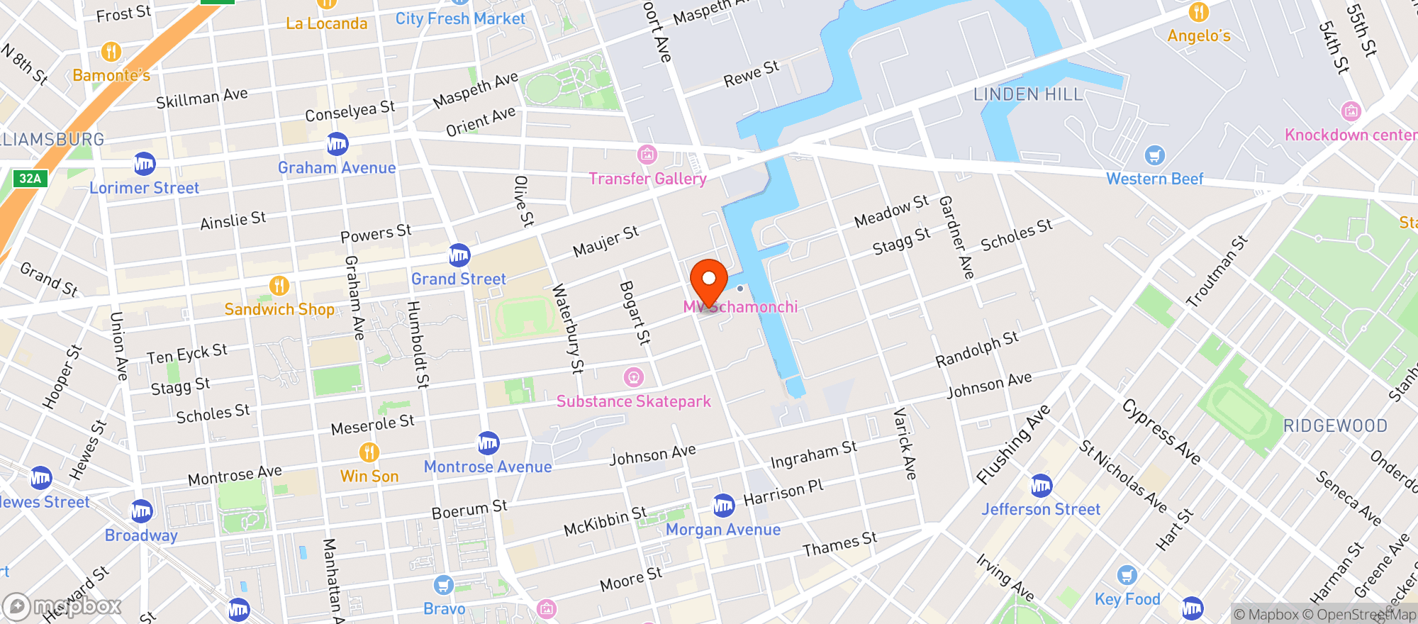 Map showing 175 Morgan Ave