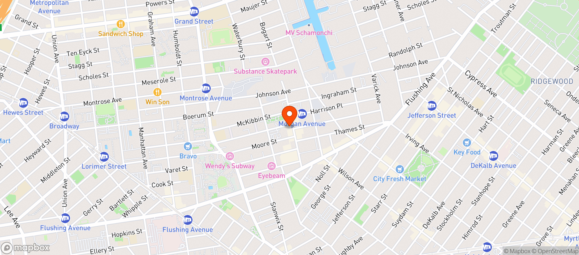 Map showing Brooklyn's Natural